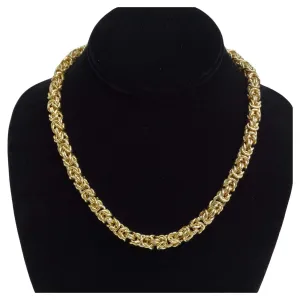 18K Gold Plated 1980s Byzantine Chain Necklace