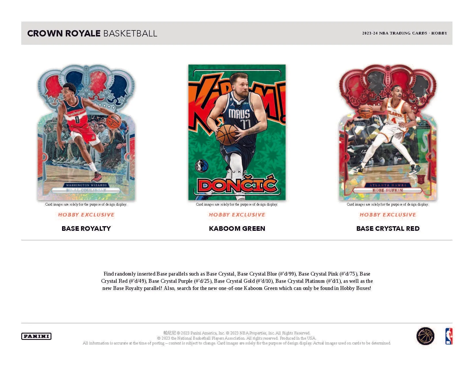 2023-24 Panini Crown Royale NBA Basketball Hobby