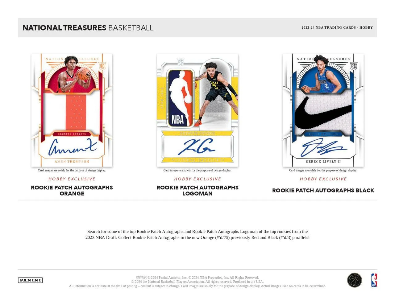 2023/24 Panini National Treasures Basketball Hobby Box
