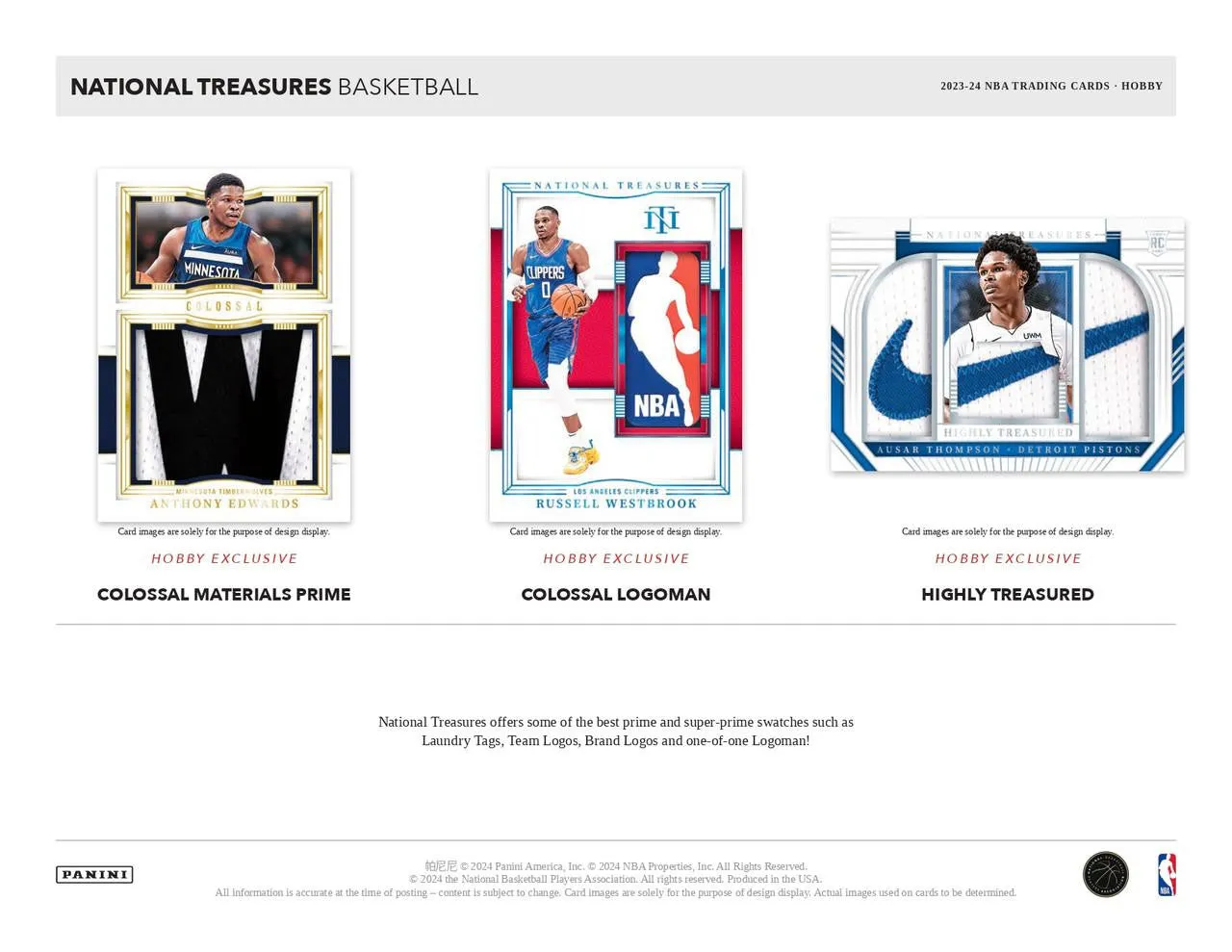 2023/24 Panini National Treasures Basketball Hobby Box