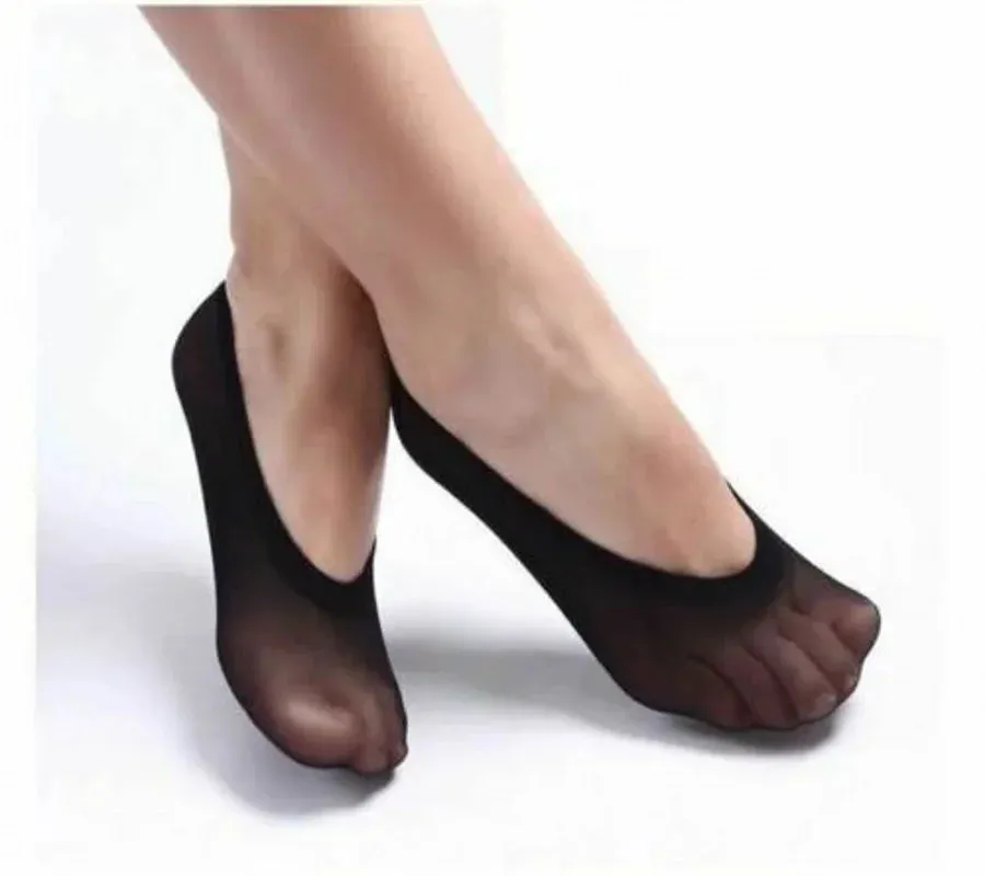 20pcs Seamless Ice Silk Ankle Socks - Non-Slip Invisible Boat Socks for Summer