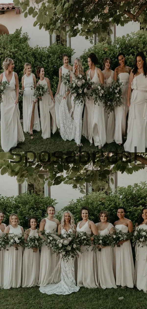 A-line Mismatched Most Popular Beach Long Bridesmaid Dresses WG804