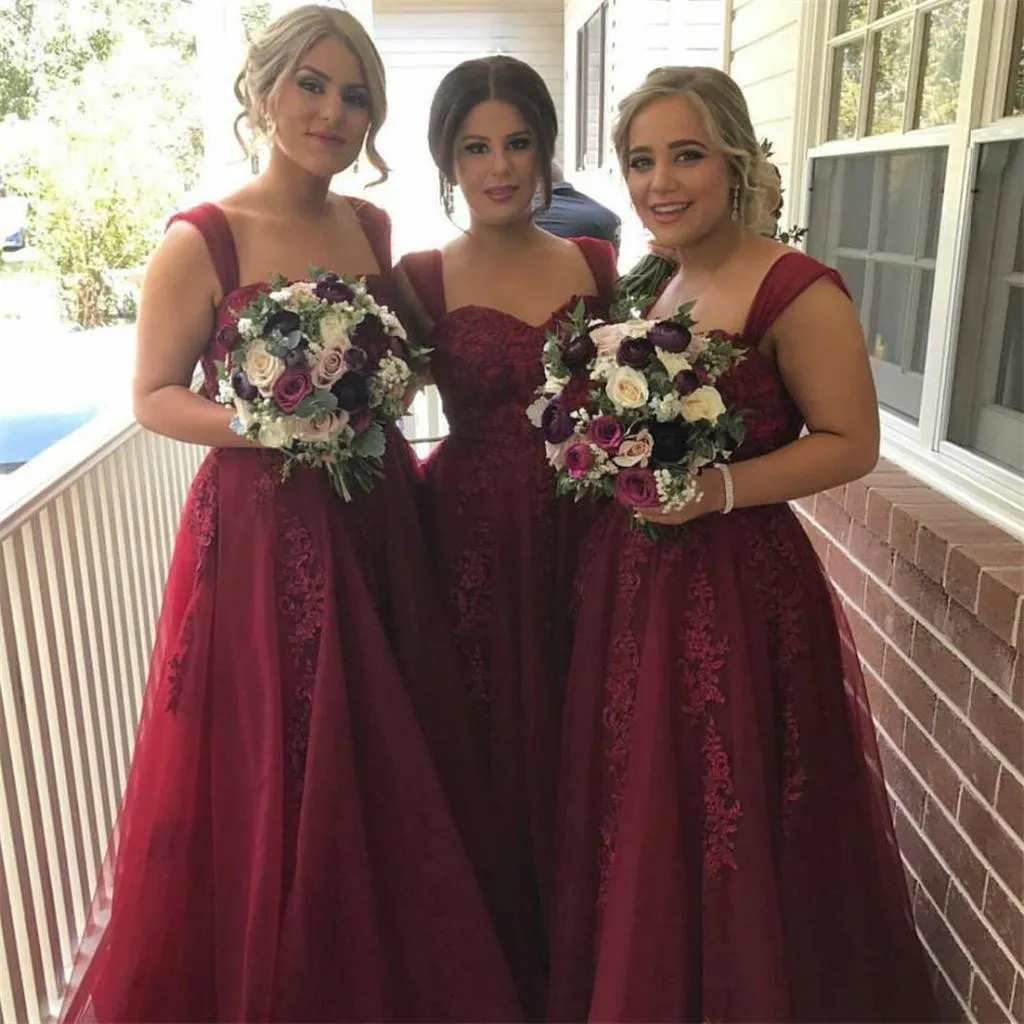 A-line Tulle with Lace Sweetheart Popular Formal Bridesmaid Dresses, wedding guest dress, PD0338