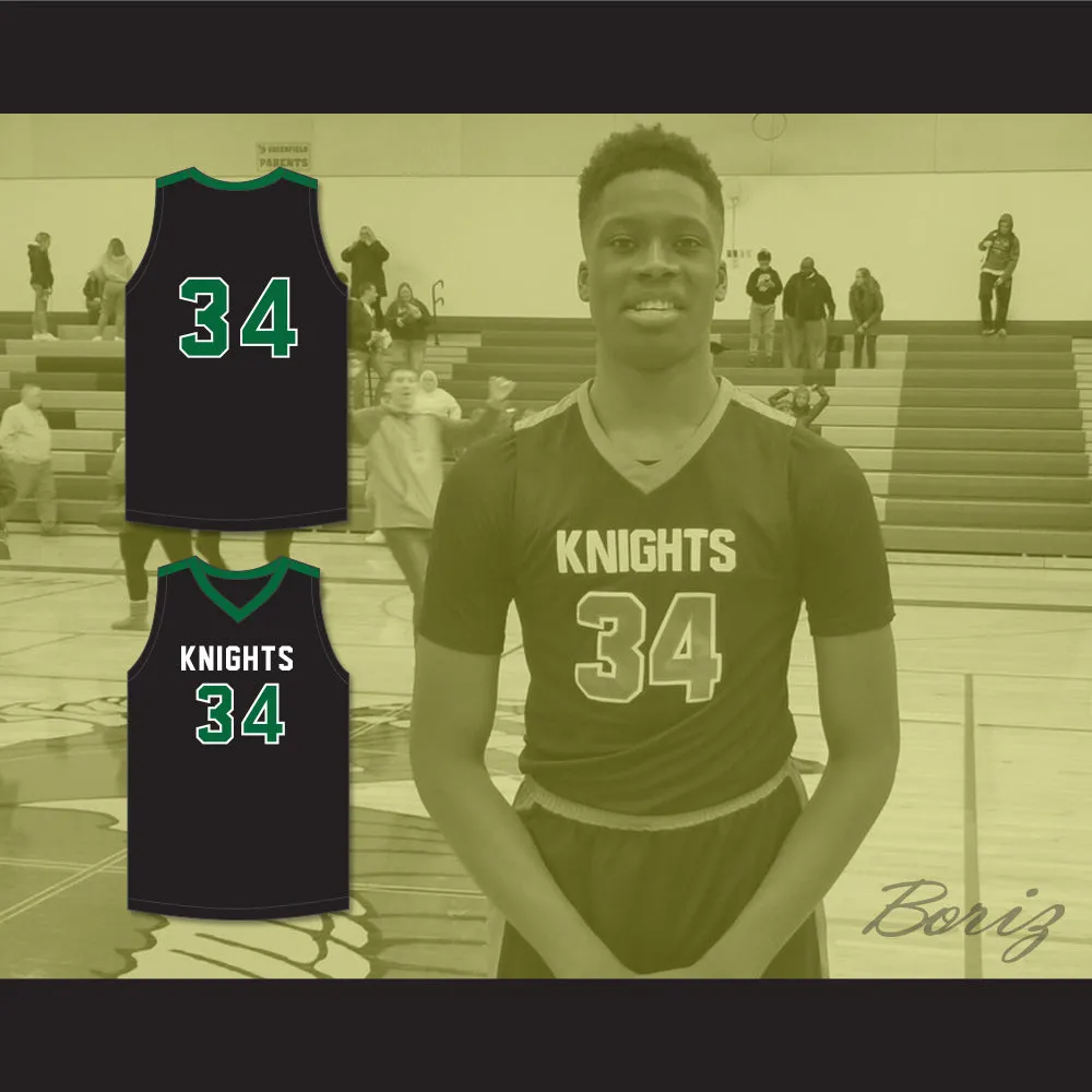 Alex Antetokounmpo 34 Dominican High School Knights Black Basketball Jersey 1