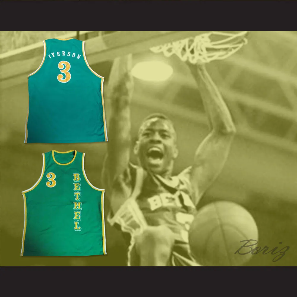 Allen Iverson 3 Bethel High School Green Basketball Jersey