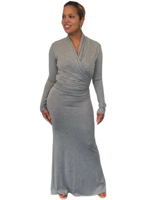 April - Heather Grey Wrap Top - TN-154