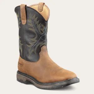 Ariat® Men's "WorkHog" Wide Square Toe Waterproof Steel Toe Work Boot - Aged Bark
