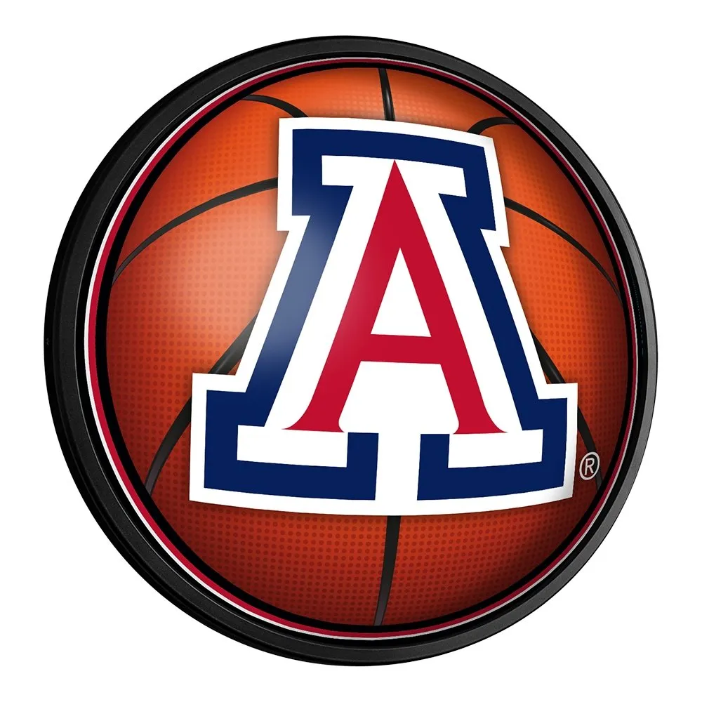 Arizona Wildcats: Basketball - Round Slimline Lighted Wall Sign