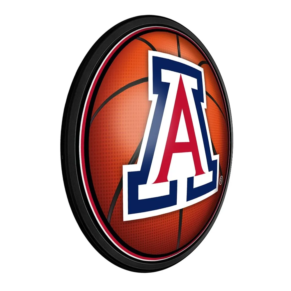 Arizona Wildcats: Basketball - Round Slimline Lighted Wall Sign