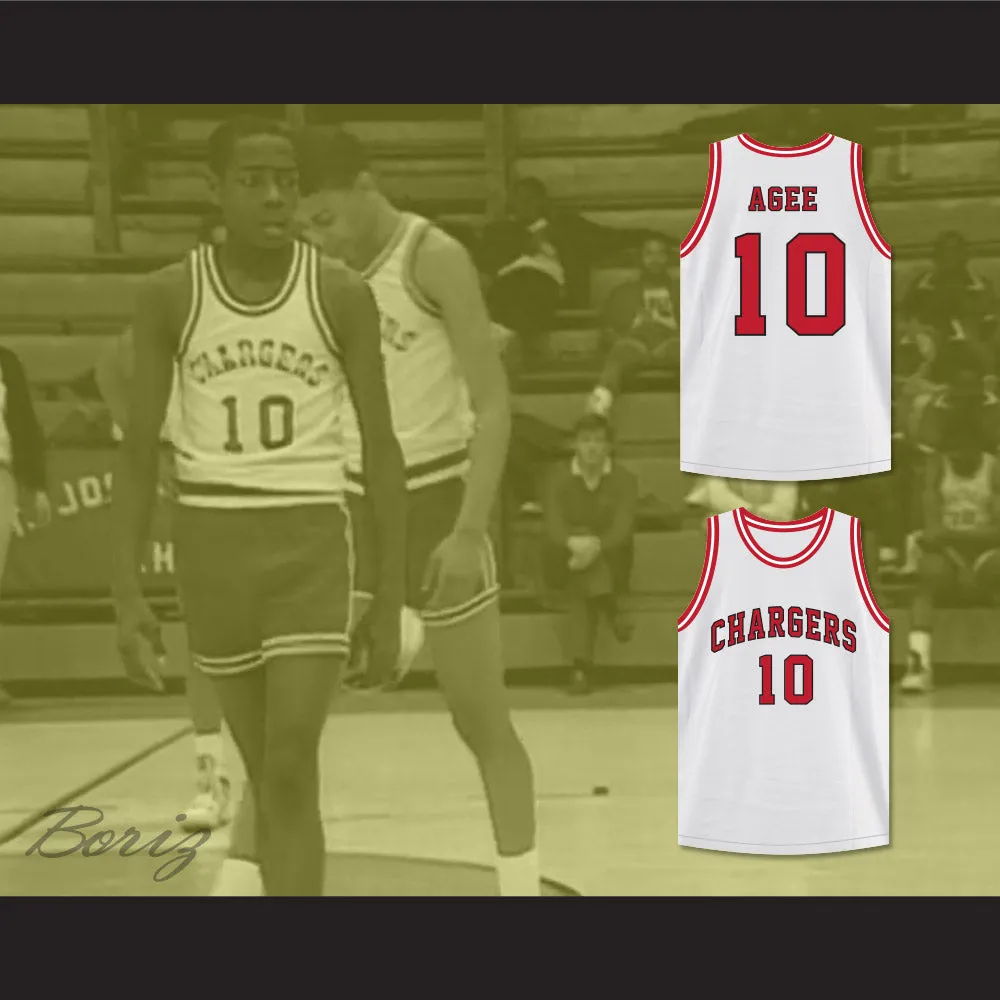 Arthur Agee 10 Chargers High School White Basketball Jersey Hoop Dreams