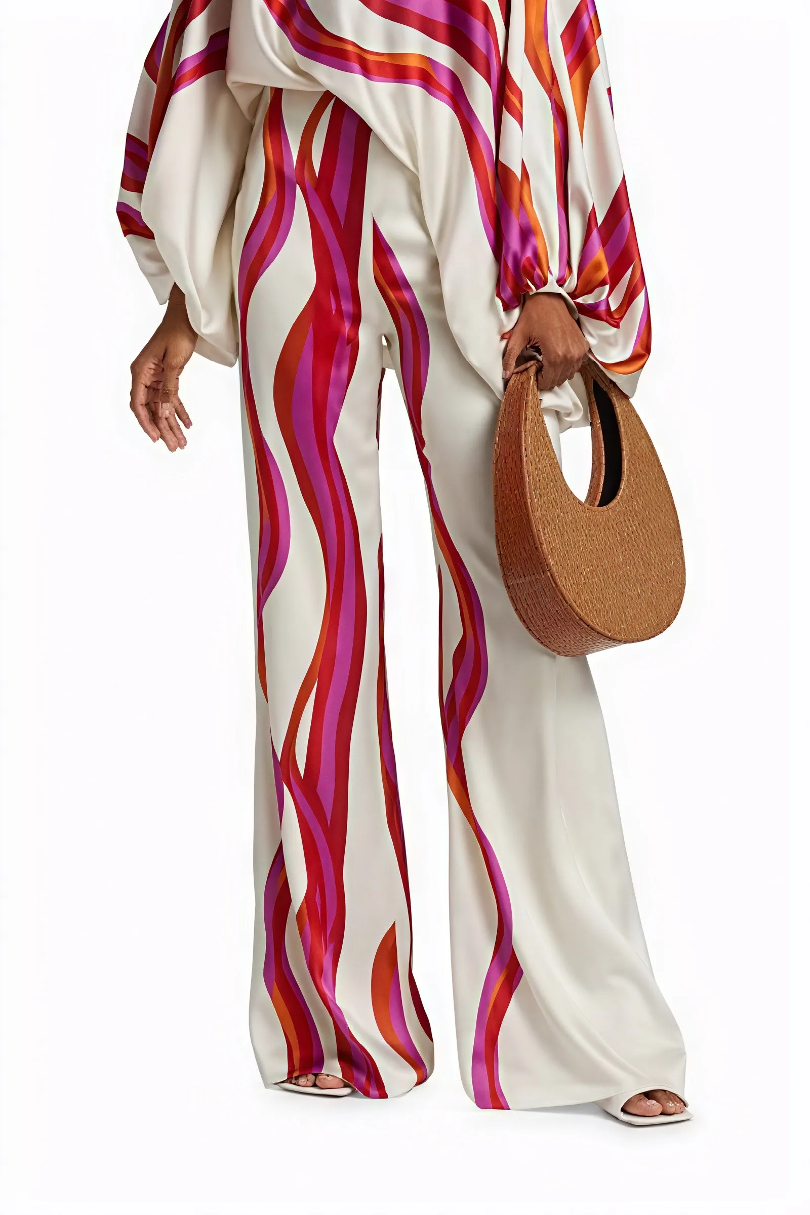 Asymmetric Draped Top with Voluminous Sleeve