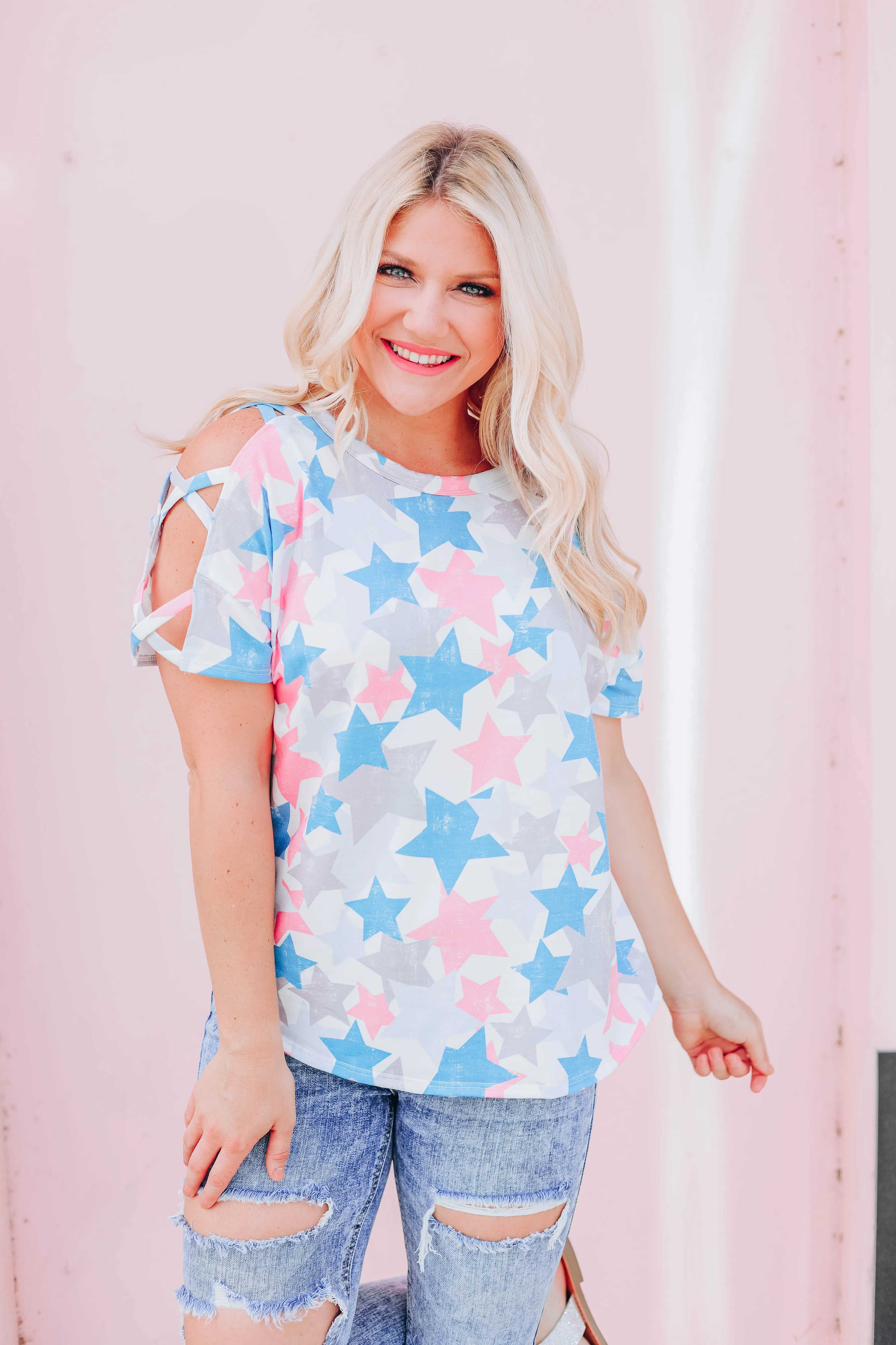 Be A Star Cold Shoulder Top