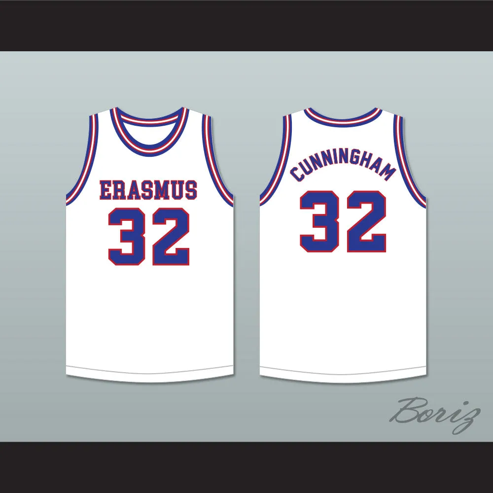 Billy Cunningham 32 Erasmus Hall High School White Basketball Jersey