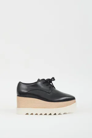 Black & Beige Faux Leather Elyse Platform Derby