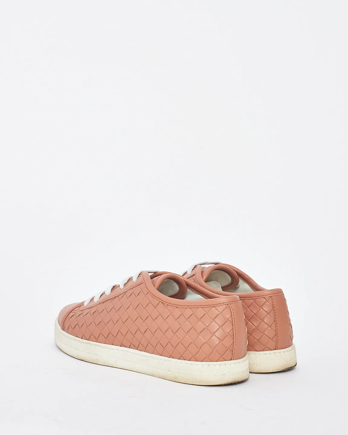 Bottega Veneta Dusty Pink Intrecciato Leather Sneaker - 37