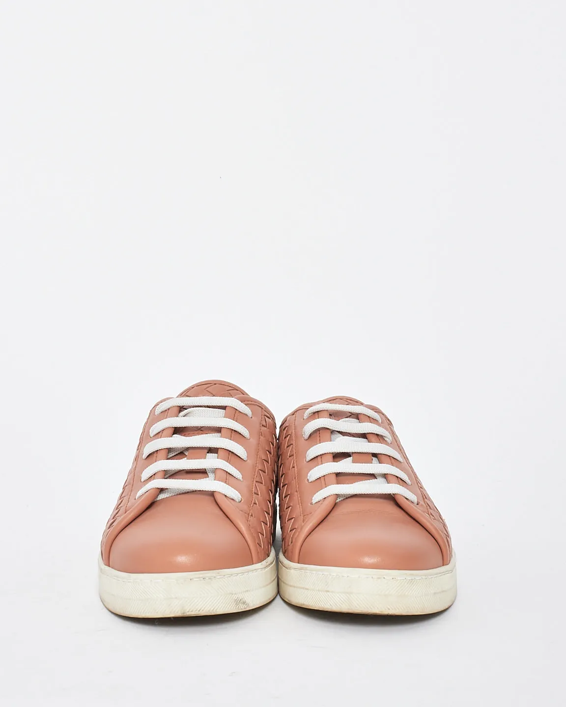 Bottega Veneta Dusty Pink Intrecciato Leather Sneaker - 37