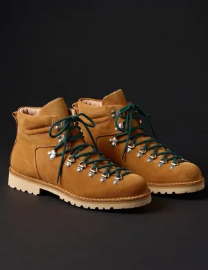 Brown Suede Leather Reemes Chunky Hiking Combat Lace Up Derby Boots - Boots