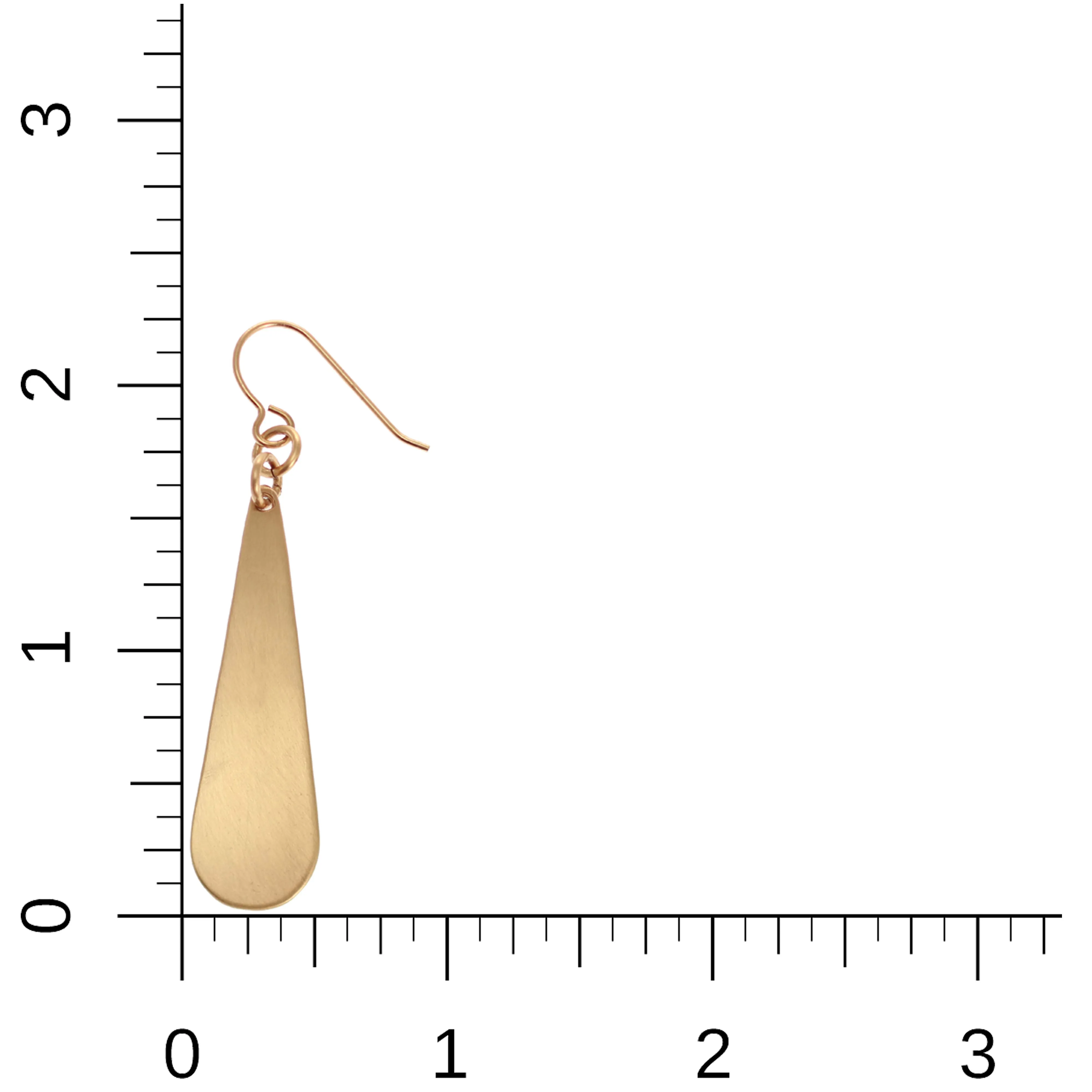 Brushed Bronze Long Teardrop Earrings