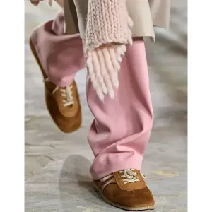 Casual Sneakers - Comfortable Deerskin Board Shoes, Lace-Up Flat Trainers for Women, Femmes Cuir Allemand Trainers, New Collection