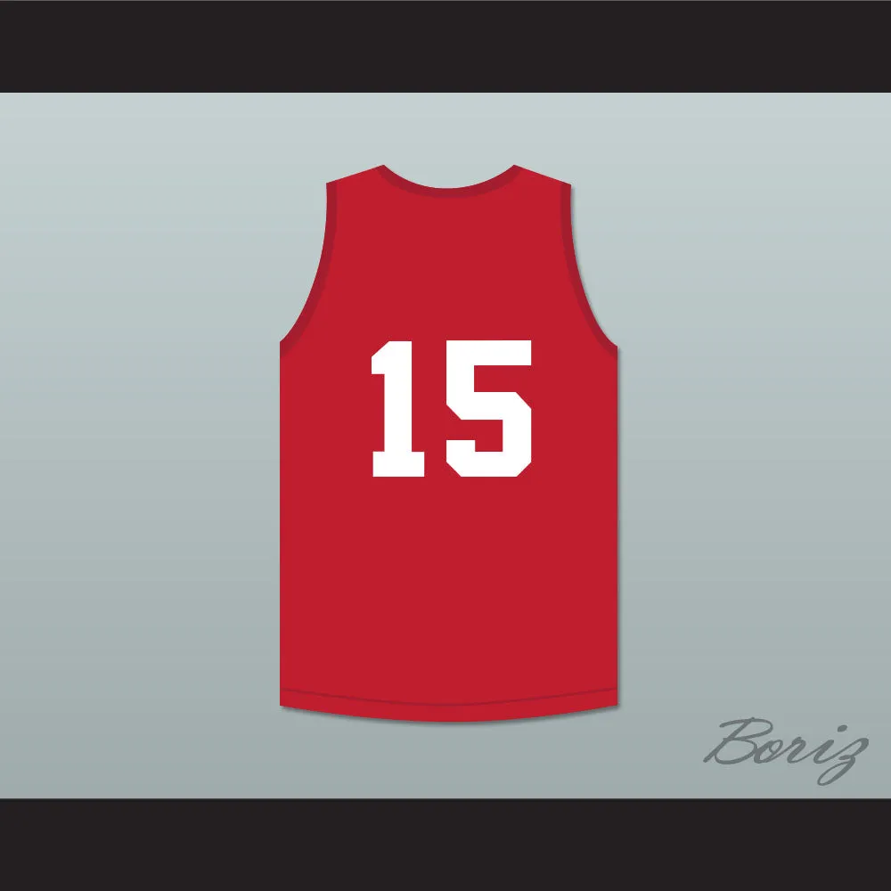 Chad Danforth 15 East High School Wildcats Red Practice Basketball Jersey