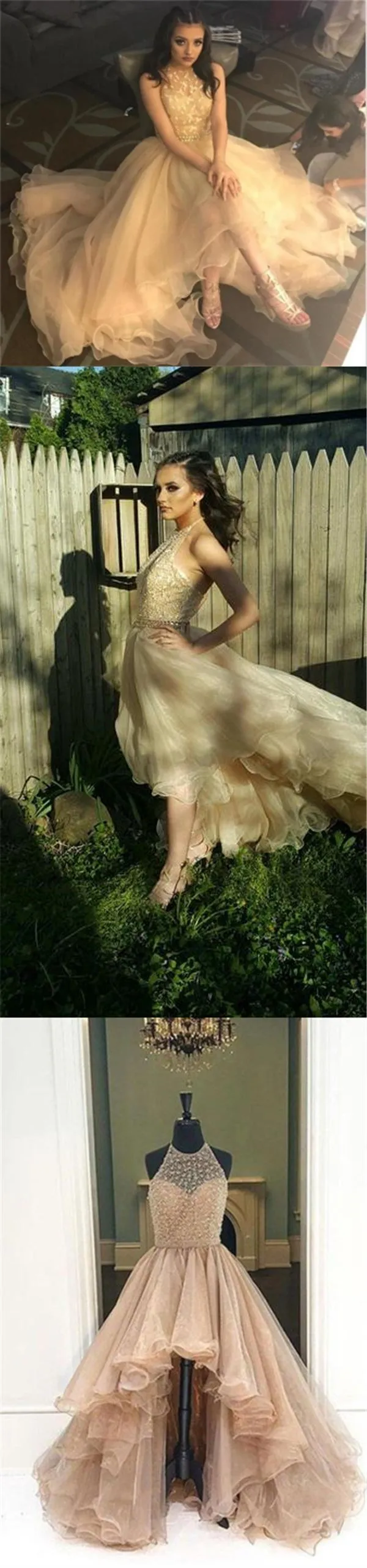 Charming Long High Gorgeous Most Popular Sleeveless New Arrival  Prom Dress , PD0336