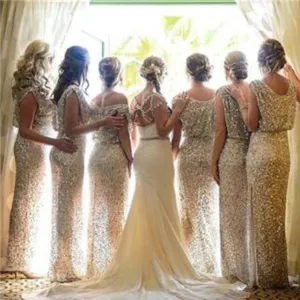 Charming Popular Sparkly Bling Sequin Long  Bridesmaid Dress,wedding guest dress , WG29