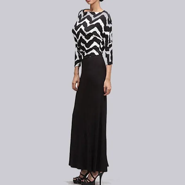 Chevron Print Dolman Maxi Dress