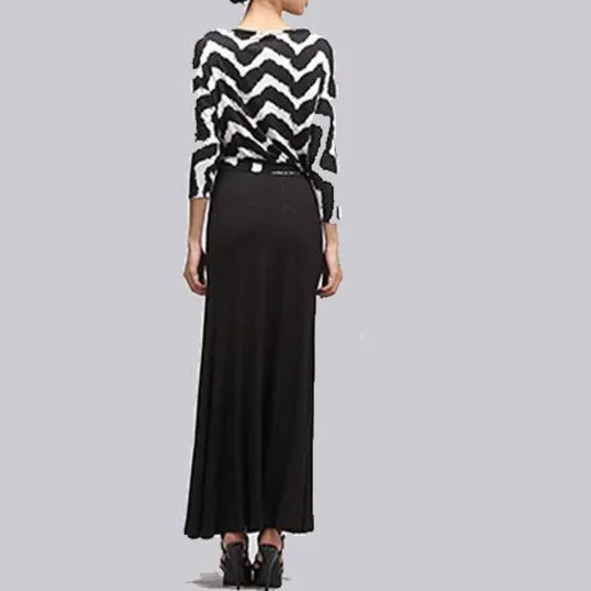 Chevron Print Dolman Maxi Dress