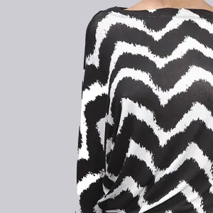 Chevron Print Dolman Maxi Dress