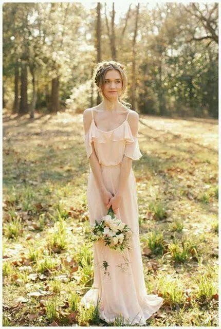 Chiffon Cheap Bridesmaid Dresses, Pink Lovely Popular Fashion New Unique Bridesmaid Dress, PD0425