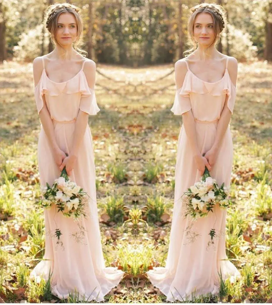 Chiffon Cheap Bridesmaid Dresses, Pink Lovely Popular Fashion New Unique Bridesmaid Dress, PD0425
