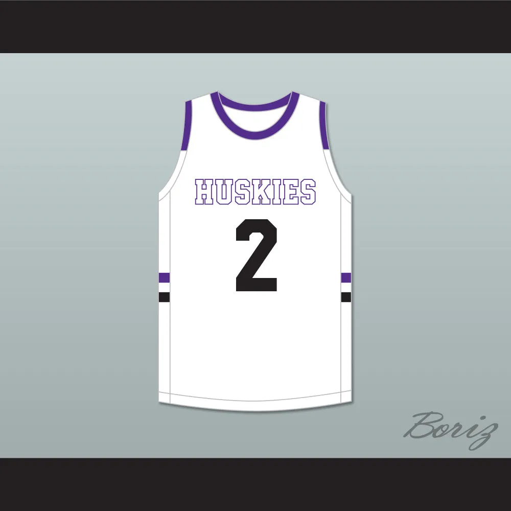 Christian Braun 2 Blue Valley Northwest High School Huskies White Basketball Jersey 2