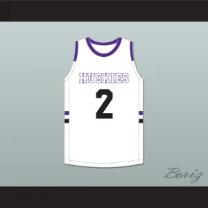 Christian Braun 2 Blue Valley Northwest High School Huskies White Basketball Jersey 2