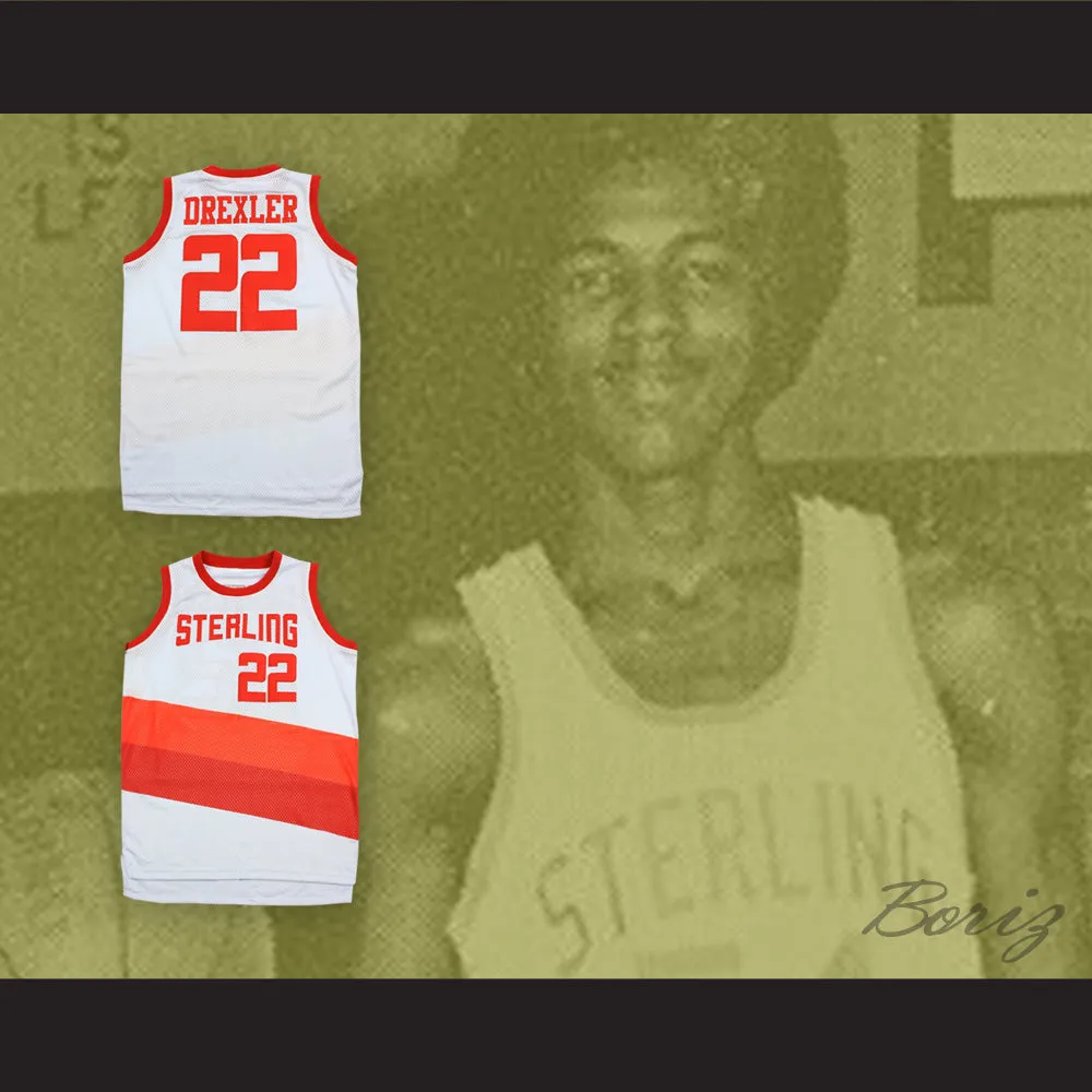 Clyde Drexler 22 Sterling High School Raiders White Alternate Basketball Jersey