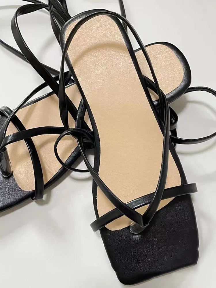 Cross Strapping Flat Sandals