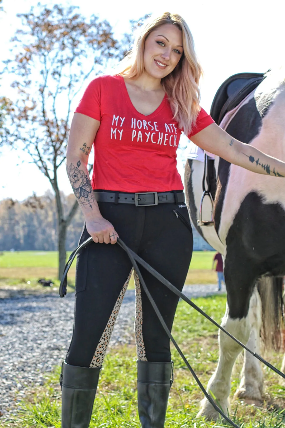 Curvy Mare | High-Waist Breech | Black   Leopard