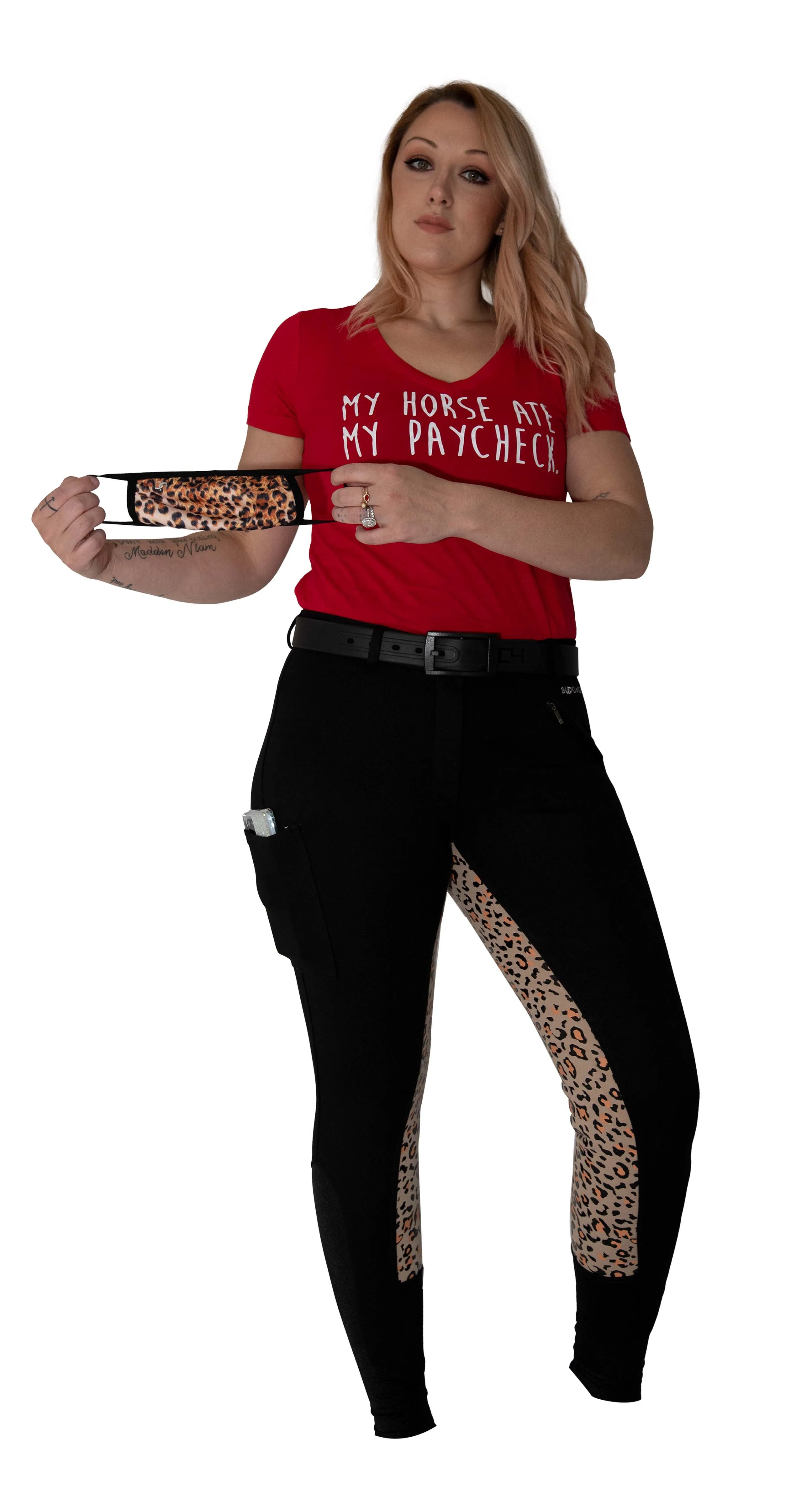 Curvy Mare | High-Waist Breech | Black   Leopard
