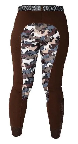 Curvy Mare | High-Waist Breech | Mocha   Camo | No Side Phone Pocket