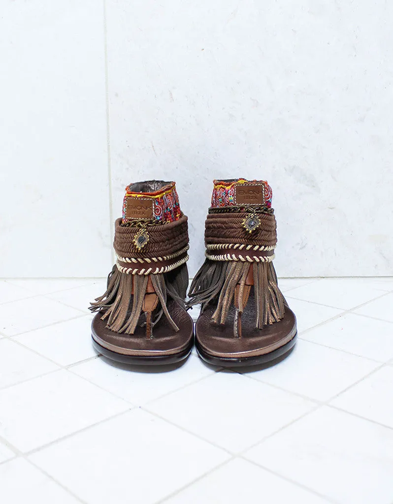 Custom Made Boho Sandals in Brown | SIZE 41