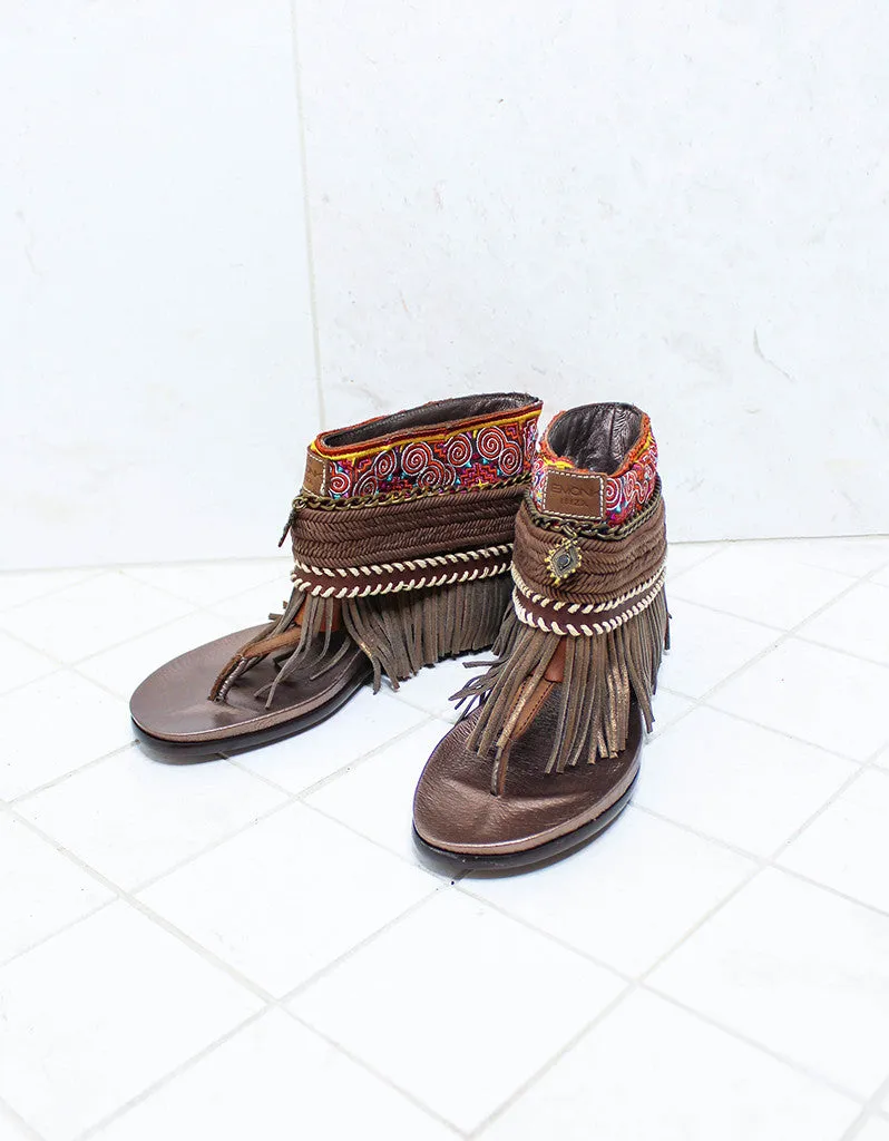 Custom Made Boho Sandals in Brown | SIZE 41