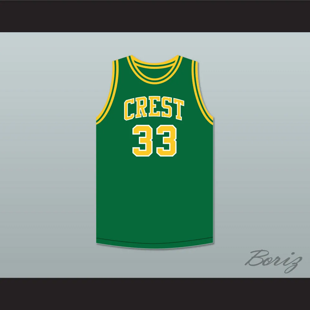 David Thompson 33 Crest High School Chargers Green Basketball Jersey 1