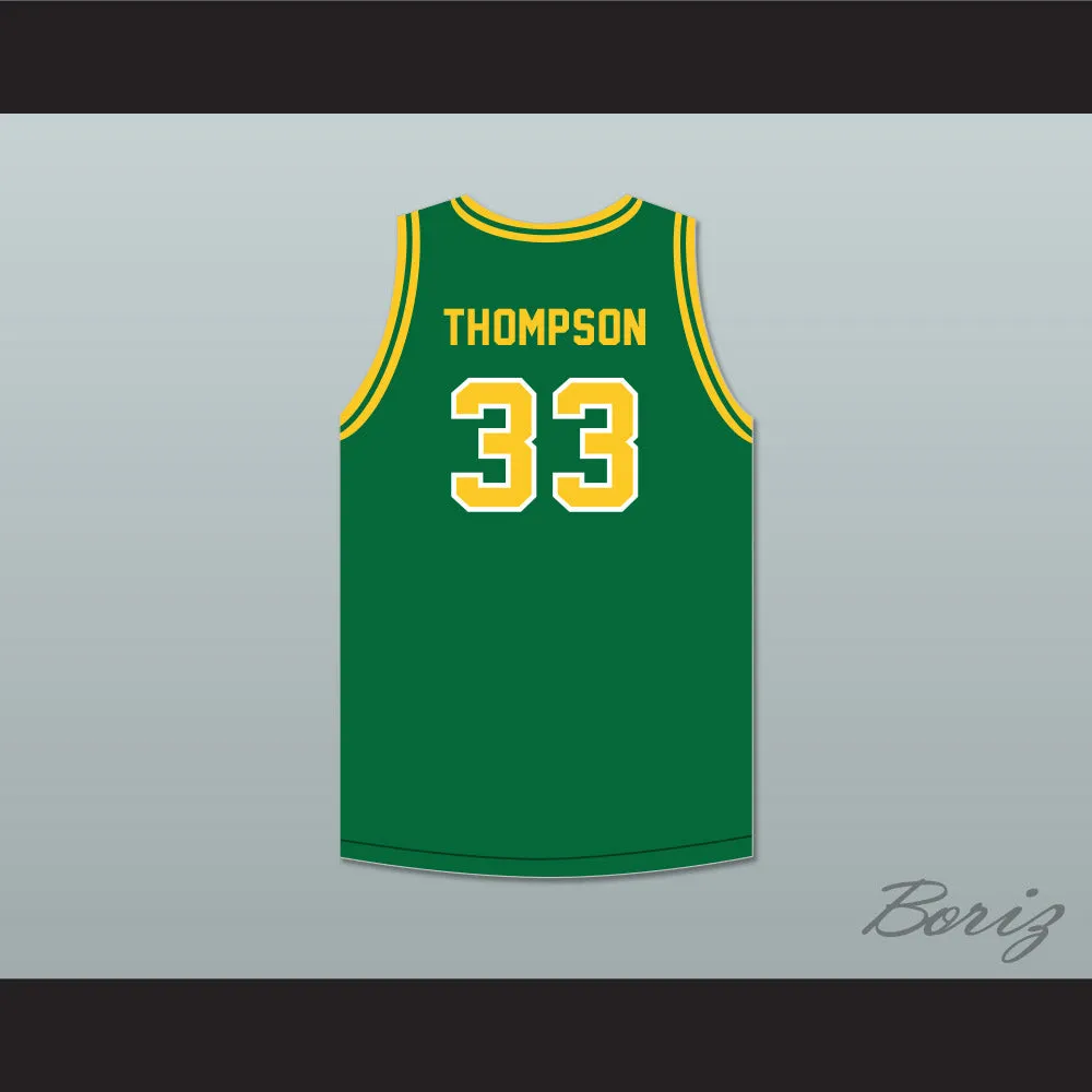 David Thompson 33 Crest High School Chargers Green Basketball Jersey 1