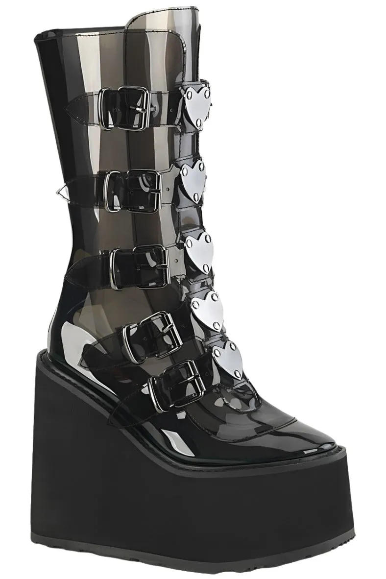 DemoniaCult SWING 230C Black Transparent Boots