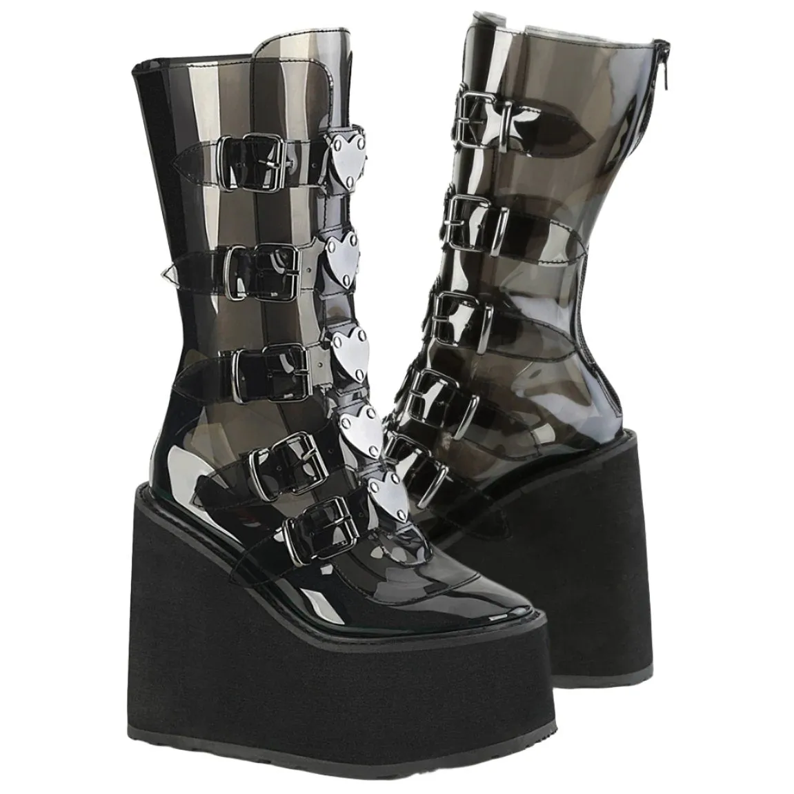 DemoniaCult SWING 230C Black Transparent Boots