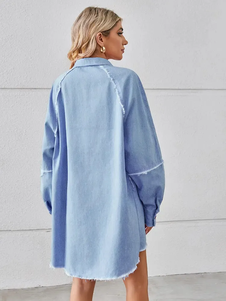 Denim Fringe Patchwork Dress