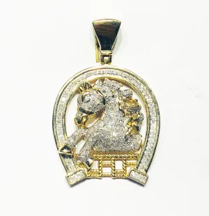 Diamond Iced-Out Horseshoe Pendant (10K)