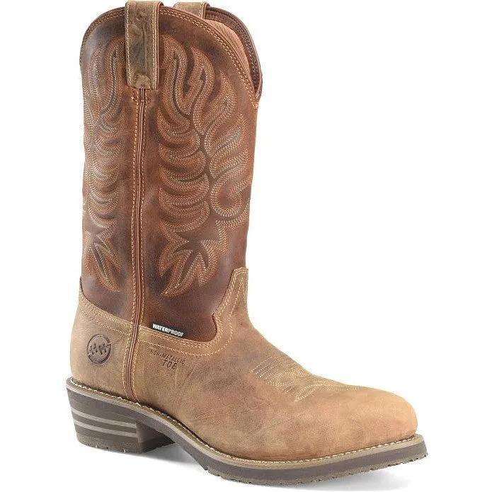 Double H Men's Garza 12" Composite Toe Waterproof Western Work Boot - Brown - DH4159
