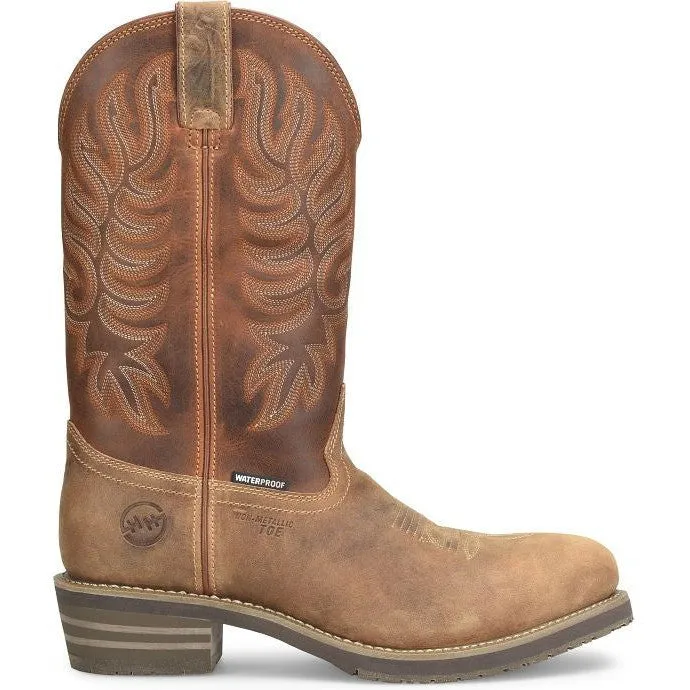 Double H Men's Garza 12" Composite Toe Waterproof Western Work Boot - Brown - DH4159