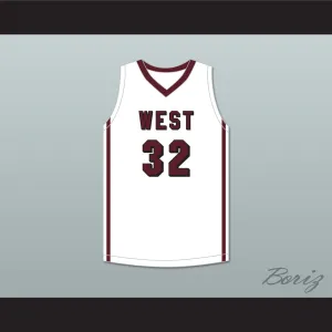 EJ Liddell 32 Belleville High School-West Maroons White Basketball Jersey 3