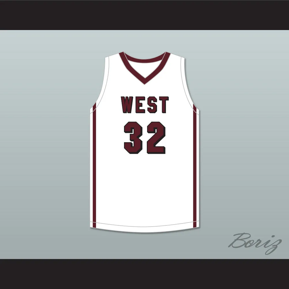 EJ Liddell 32 Belleville High School-West Maroons White Basketball Jersey 3